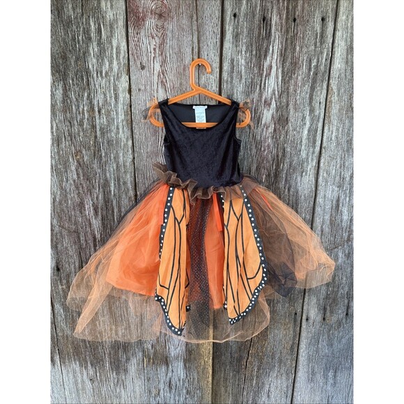 POTTERY BARN KIDS MONARCH BUTTERFLY DRESS HALLOWEEN COSTUME GIRLS SIZE 4-6 🦋 - Picture 1 of 6